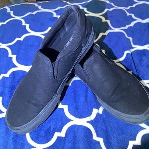 All Black Vans Slip Ons
